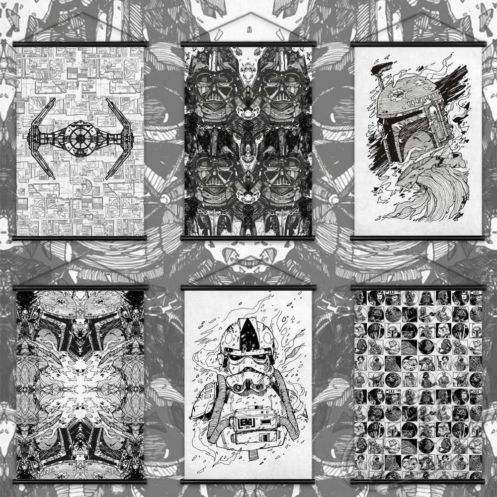 

Print Star Wars Blueprints Poster Canvas Painting Movie Hanging Scrolls Classic Mural Modern Living Room Home Wall Decoration
