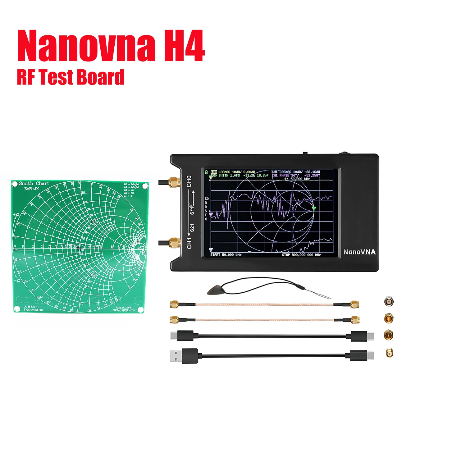 

NanoVNA-H4 4 inch Vector Network Analyzer Antenna Analyzer Shortwave MF HF VHF UHF Talent