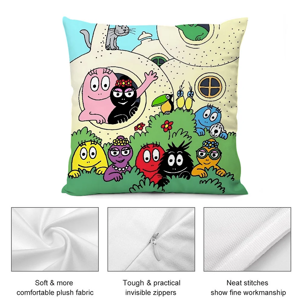 Милая наволочка с рисунком B-BarbapPS короткие плюшевые наволочки декоративный