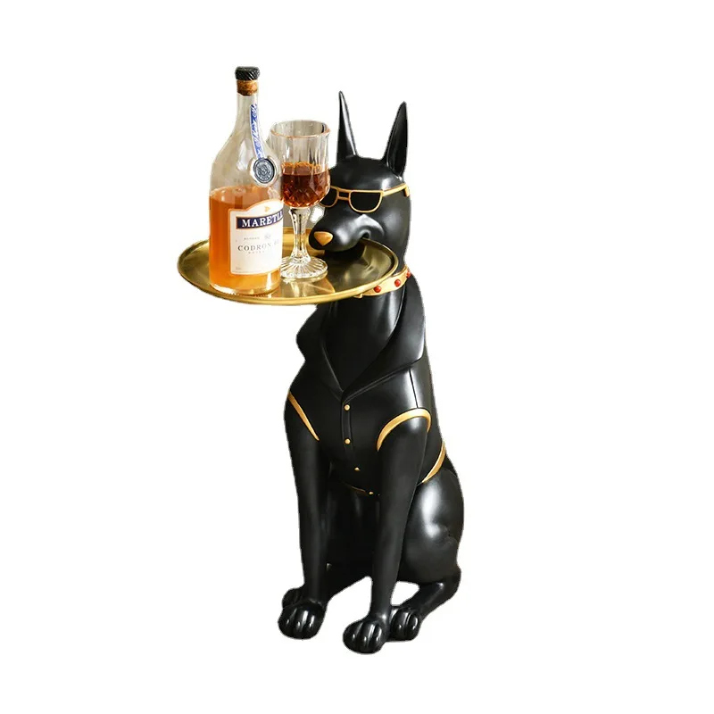Доберман-пинчер напольная статуя поднос украшения для собаки домашняя гостиная