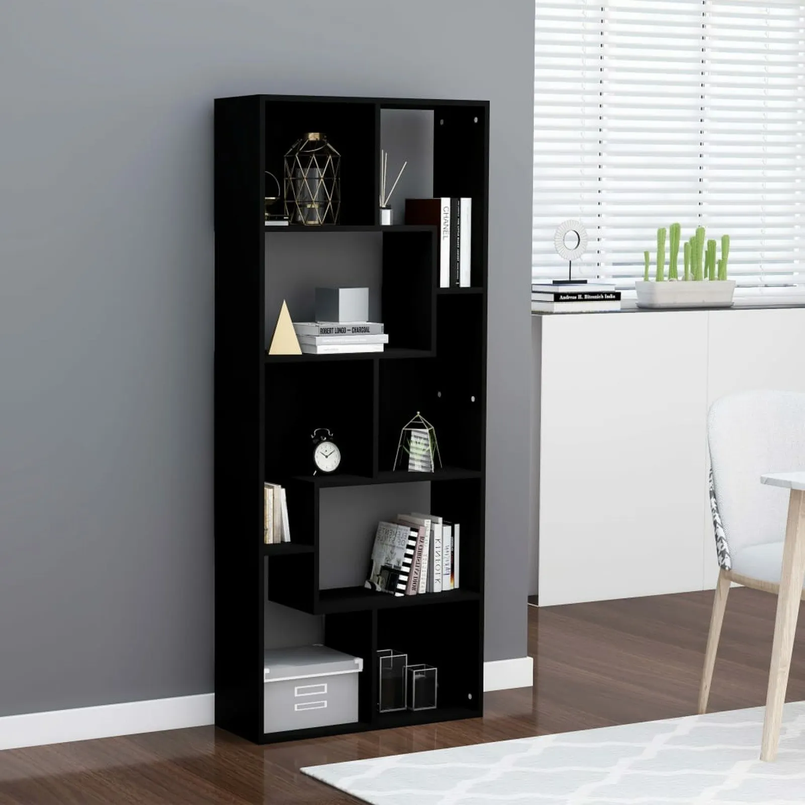 

Book Cabinet Black 26.4"x9.4"x63.4" Chipboard