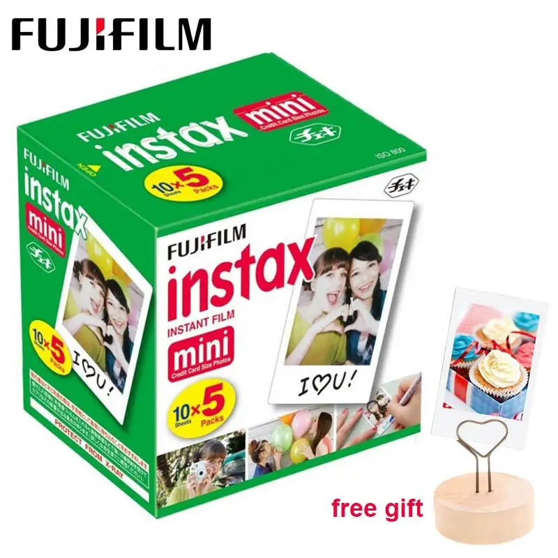 

Пленка Fujifilm Instax Mini с белыми краями, 50 листов, фотобумага для мгновенных фотоаппаратов Mini LiPlay 11 9 8 40 70 90 LINK с зажимом для фото