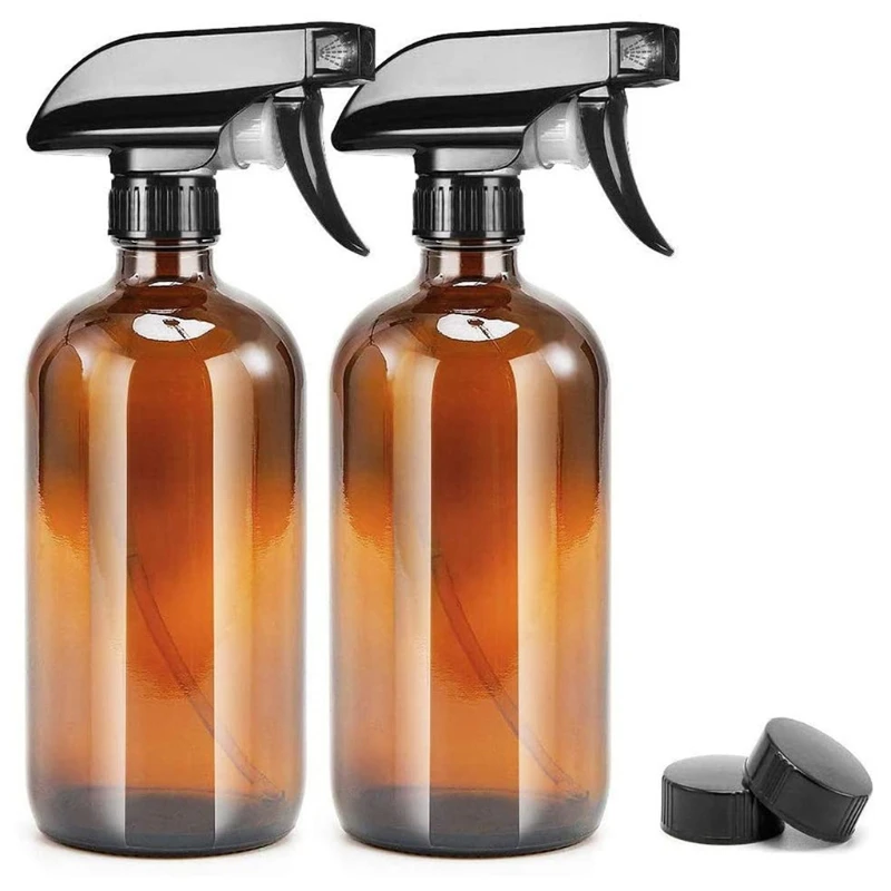 

2pcs 250ml Empty Glass Spray Bottles Refillable Container for Essential Oils Cleaning Products Aromatherapy