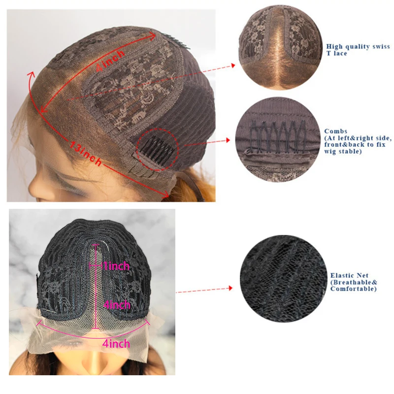 Парик на сетке Боб для женщин черные вьющиеся прозрачные свободные глубокие