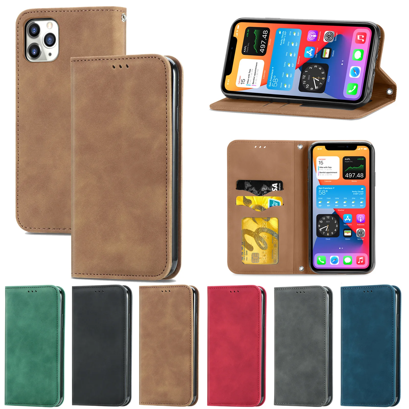 Retro Leather Flip Case for Vivo V29E V29 Lite V27 Pro V25 V23 V21 V20 SE Business Magnetic Closed 360 Protection Book Cover