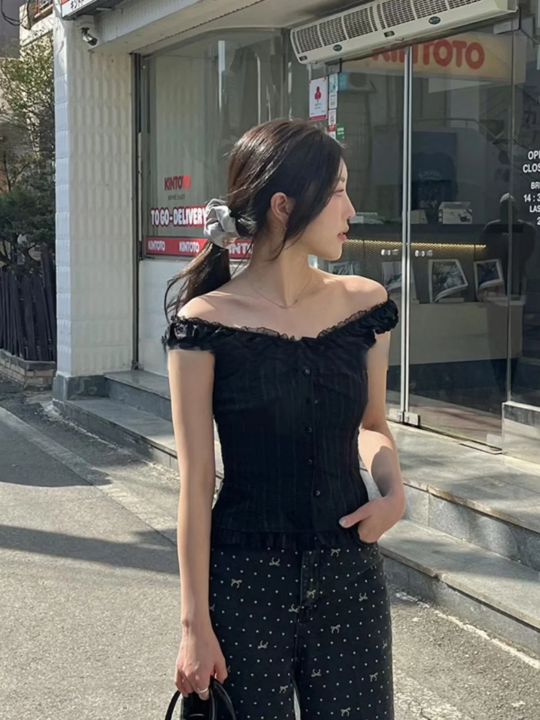 Корейская версия французское кружево лоскутное шитье вертикальные полоски