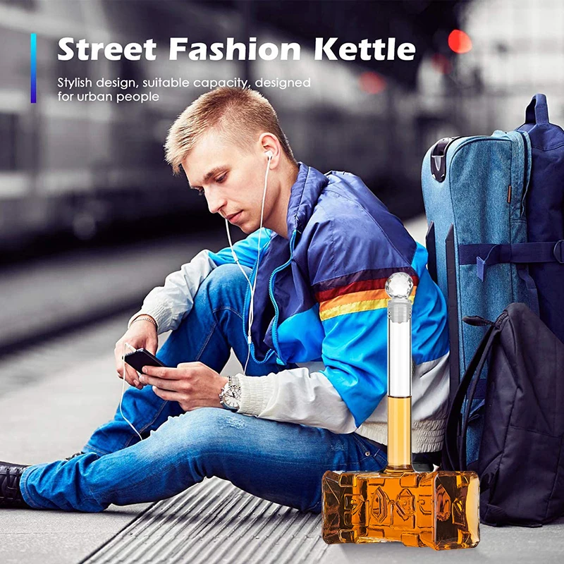 

Винная бутылка из боросиликатного стекла без запаха, Нетоксичная винная бутылка для бодибилдинга, кемпинга, рыбалки