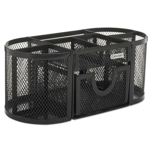 

Oval Supply Caddy, Metal Mesh, Black