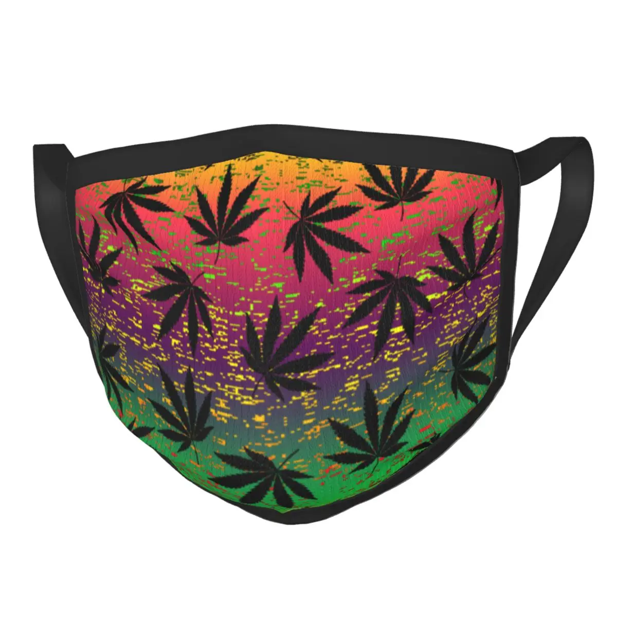 

Маска Гранж в этническом стиле, не одноразовая маска для лица с листьями конопли, против смога, защитное покрытие, респиратор, маска для рта