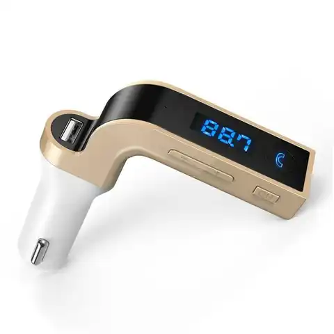 Автомобильный FM-передатчик Bluetooth-совместимый беспроводной аудио-приемник громкой связи Автомобильный MP3-плеер USB быстрое зарядное устройст...