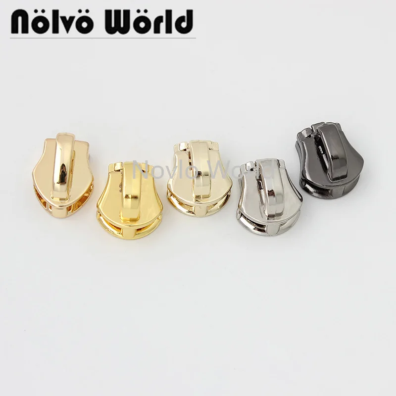 

10-50 pieces 4 colors 2 USE 5# Spring Lock Zipper Head for Metal Teeth Zippers Pull,Size 5 Nylon Coil Zip Sliders Cloth DIY