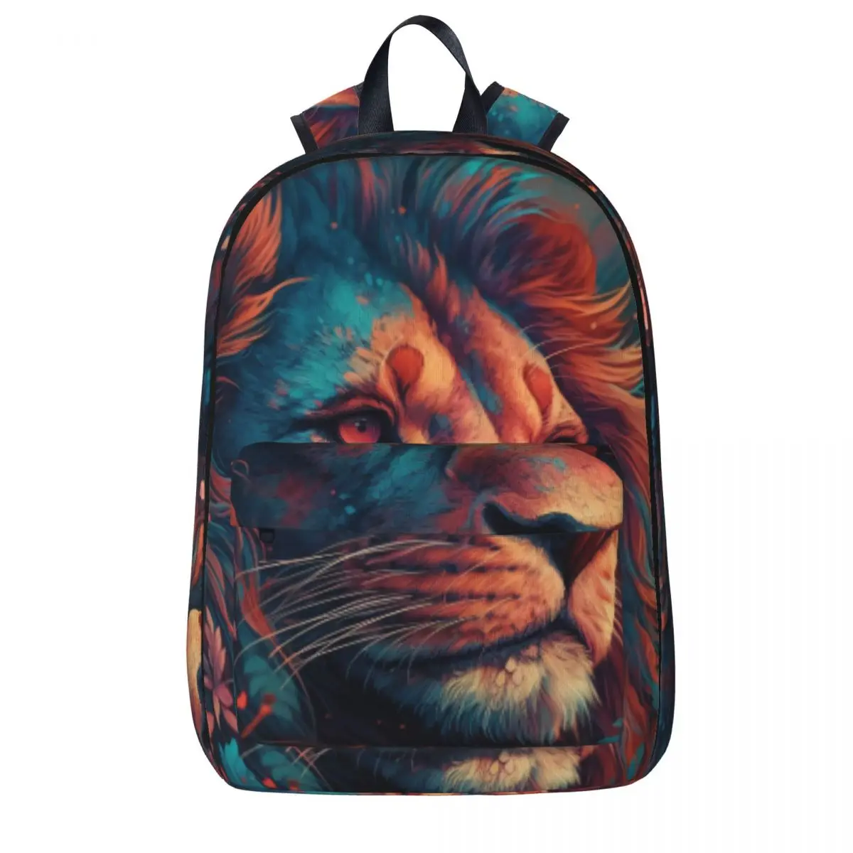 

Lion Backpack Youth Neon Colorful Painting Big Backpacks Polyester Leisure School Bags Cycling Custom Rucksack