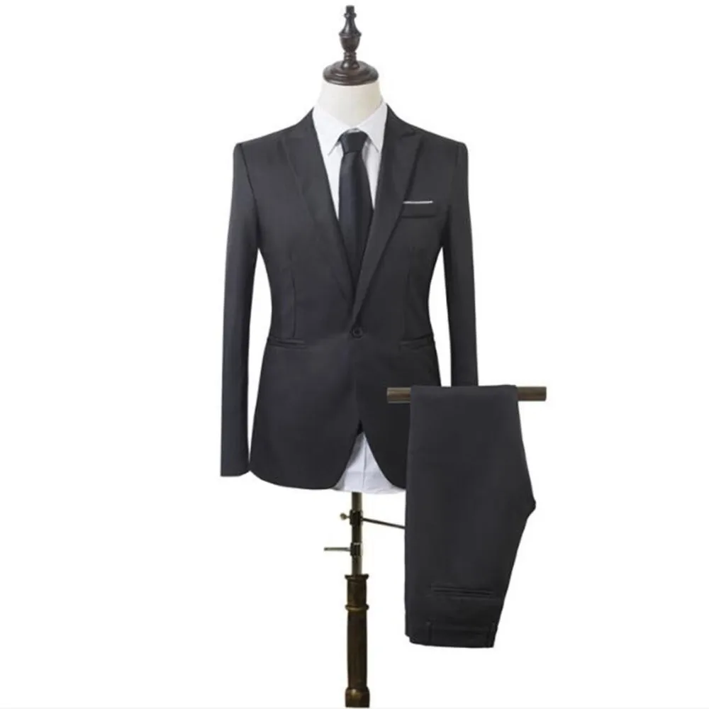 Casual Business Suits Men's Blazer Suit Slim Fit Fashion Formal Suits With Material Cotton Polyester Solid Color