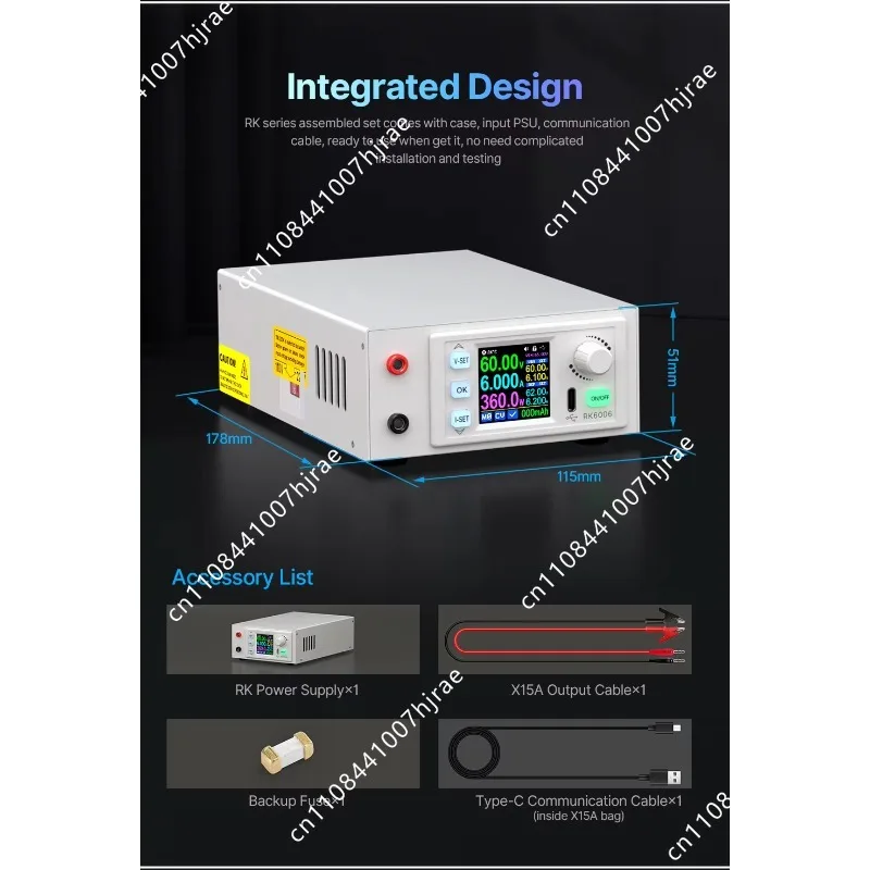 RK6006-C Прецизионный импульсный регулятор напряжения AC-DC, лабораторный источник питания 0-60В 6А, цифровой стабилизатор для зарядки аккумуляторов, обслуживания и тестирования (art.: 3920dc4f1071d) - 3920dc4f1071d
