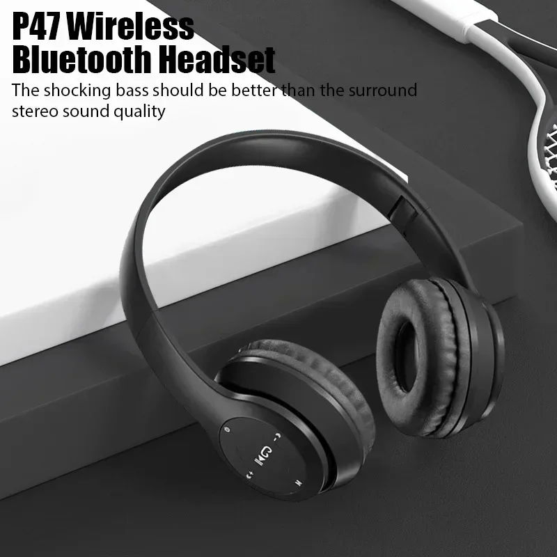 Беспроводные bluetooth-наушники P47 с микрофоном и шумоподавлением