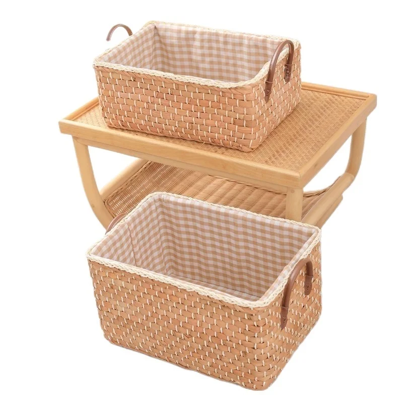 

Manual Woven Storage Basket Handmade Laundry Wicker Baskets Sundries Organizer Clothes Toys Container Decor Panier Rangement