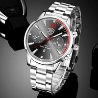 luxury mens fashion watches for men business casual silver stainless steel quartz watch man calendar date clock