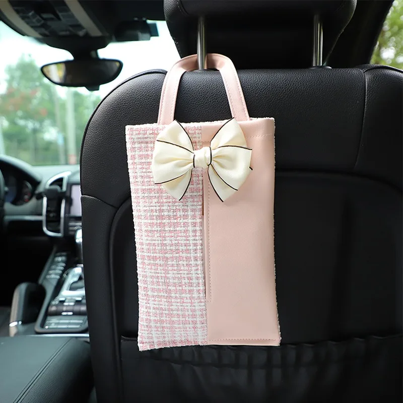 

Car Tissue Box, Small Fragrance, Car Seat Back Hanging Paper Drawer, Leather Car Tissue Box, Car Interior Accessories