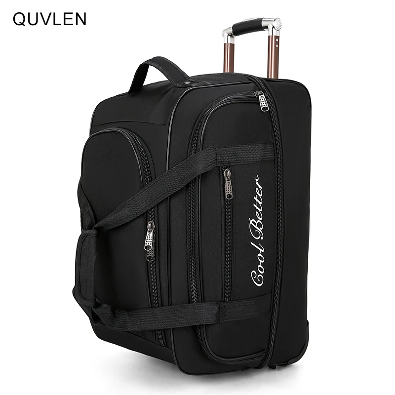 Travel Trolley Bag Large Capacity Wheeled Travel Bag For Men 10kg Carry-on Luggage Backpack Unisex Outdoors Trip Waterproof