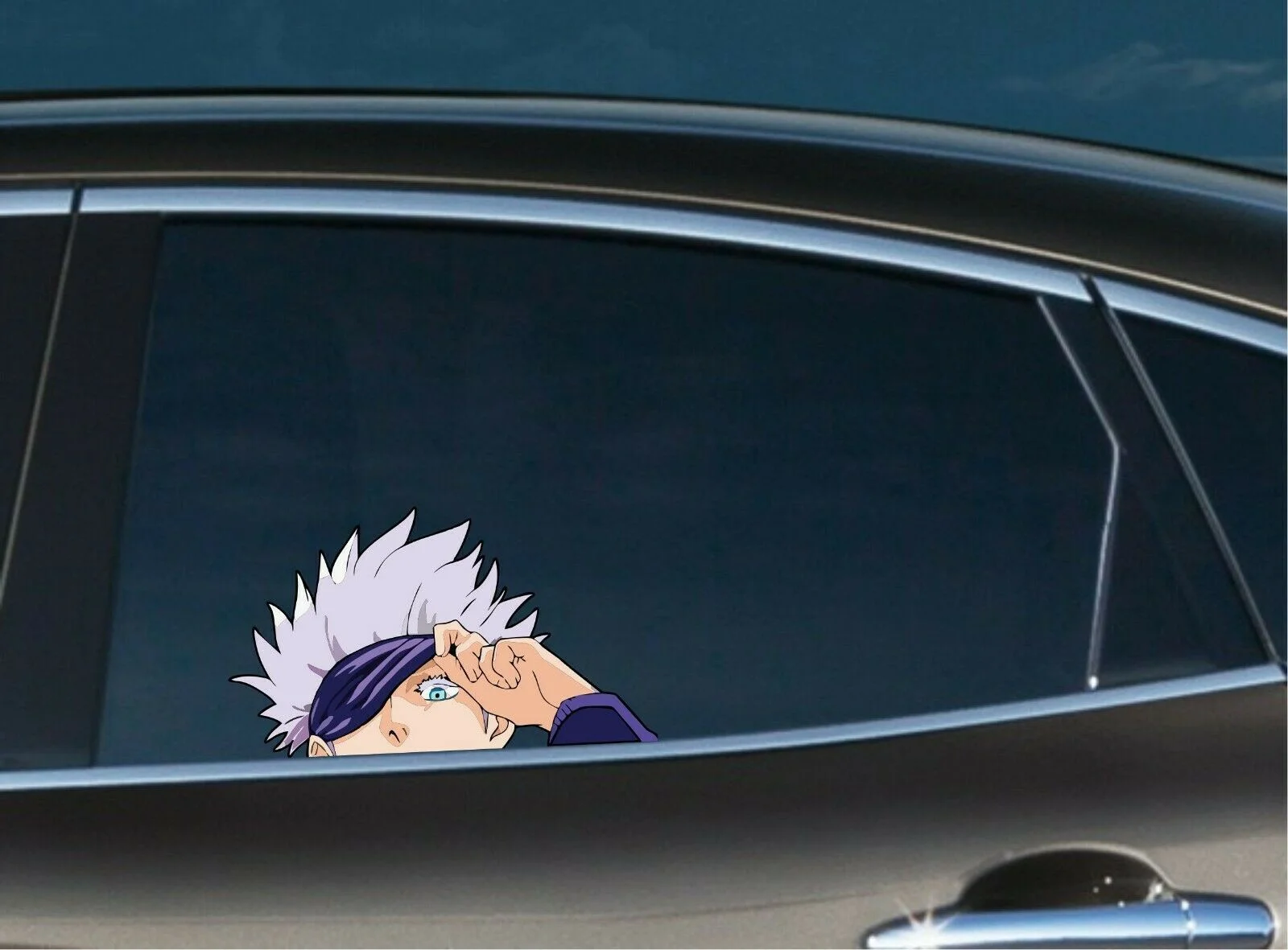 

For 1Pair/2Pcs Satoru Gojo Peeker Peeking Car Bumper Window Vinyl Decal Anime Stickers Jujutsu