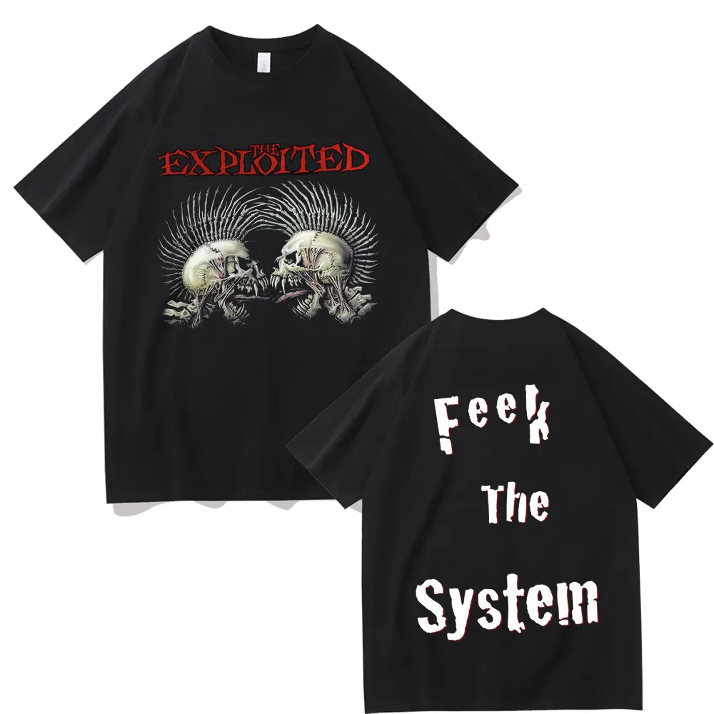 Лимитированная рок-группа The Exploited Футболка с двусторонним принтом Мужчины