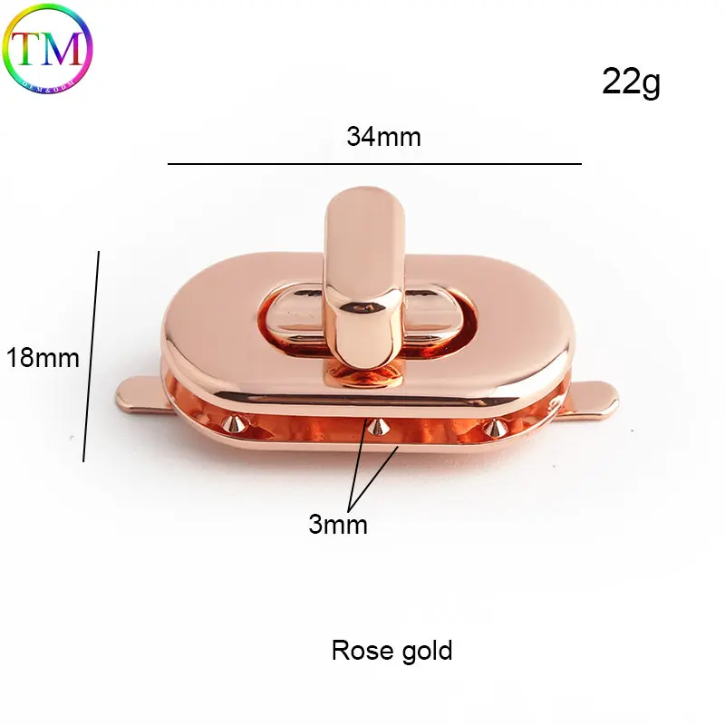 1-10 Pieces 3 Colors Metal Buckle Turn Locks Clasp Craft Clasp Turn Twist  Clasps Closure Leather Decorative Clasps For Diy bags