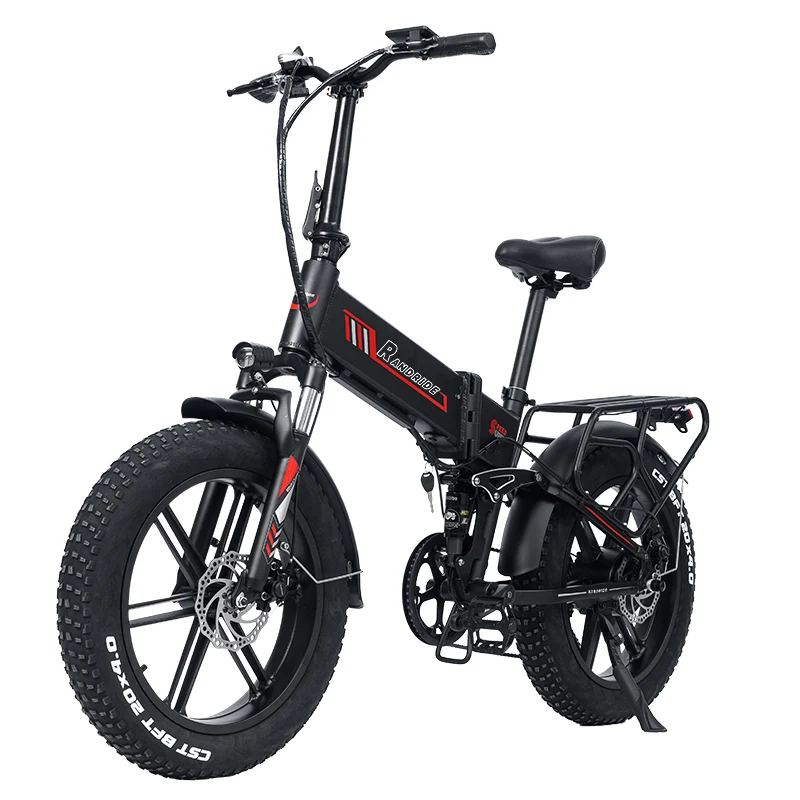 RANDRIDE YX20 Electric bicycle 20*4.0 electric Fat Tire 1000W 17A adult Mountain  bike fold ebike for men or women EBIKE fat tyr