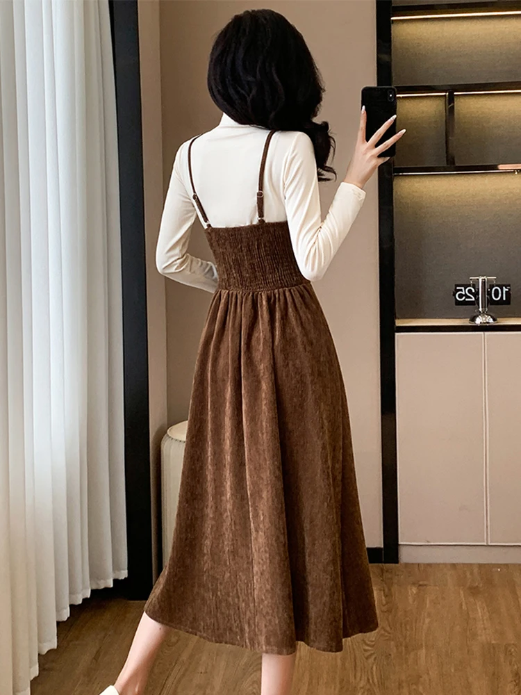 Изящный комплект осенне-зимний новый с пальто нижняя рубашка воротником до