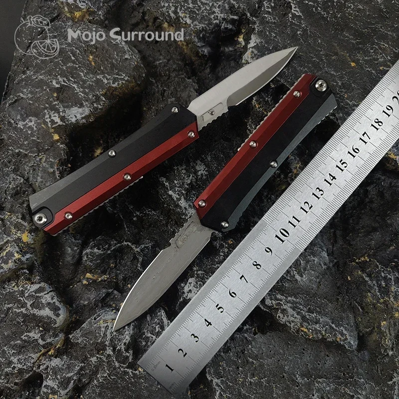 Технический нож серии Micro Glykon зеркальное лезвие из дамасской стали D/E для