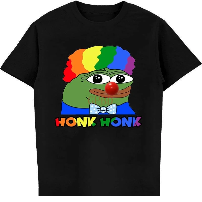 

Clown Pepe Honk Honk Honkler Meme Men T shirt Black Cotton Tee Funny Shirt