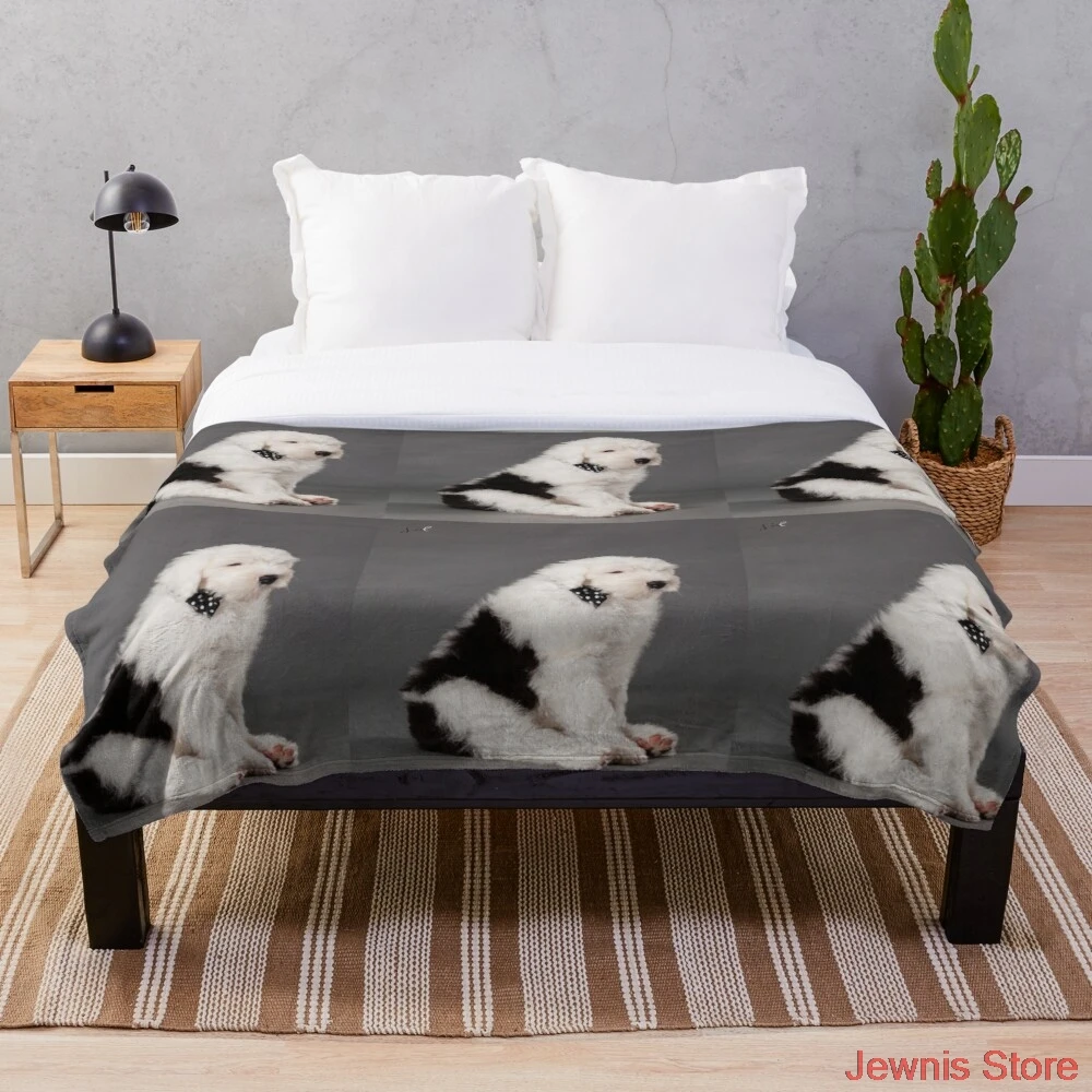 

Old English Sheepdog Throw Blanket Throw Blanket Flannel Fleece Blankets Throw Flatsheet Kids Adults Bedspread Sleeping Cover