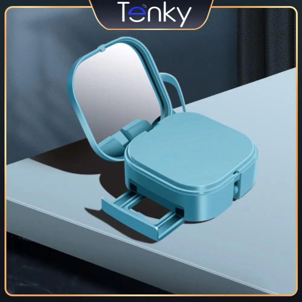 

Mobile Phone Bracket O 3 In1 Aluminum Alloy Smartphone Mount With Makeup Mirror Multi-function Data Cable Phone Accessories 1 M