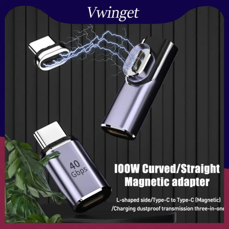 

100w Fast Charging Magnetic Charger Adapter Magnet Usb C To Type C Converter 40gbps Pd Charger Aluminum Alloy For Macbook