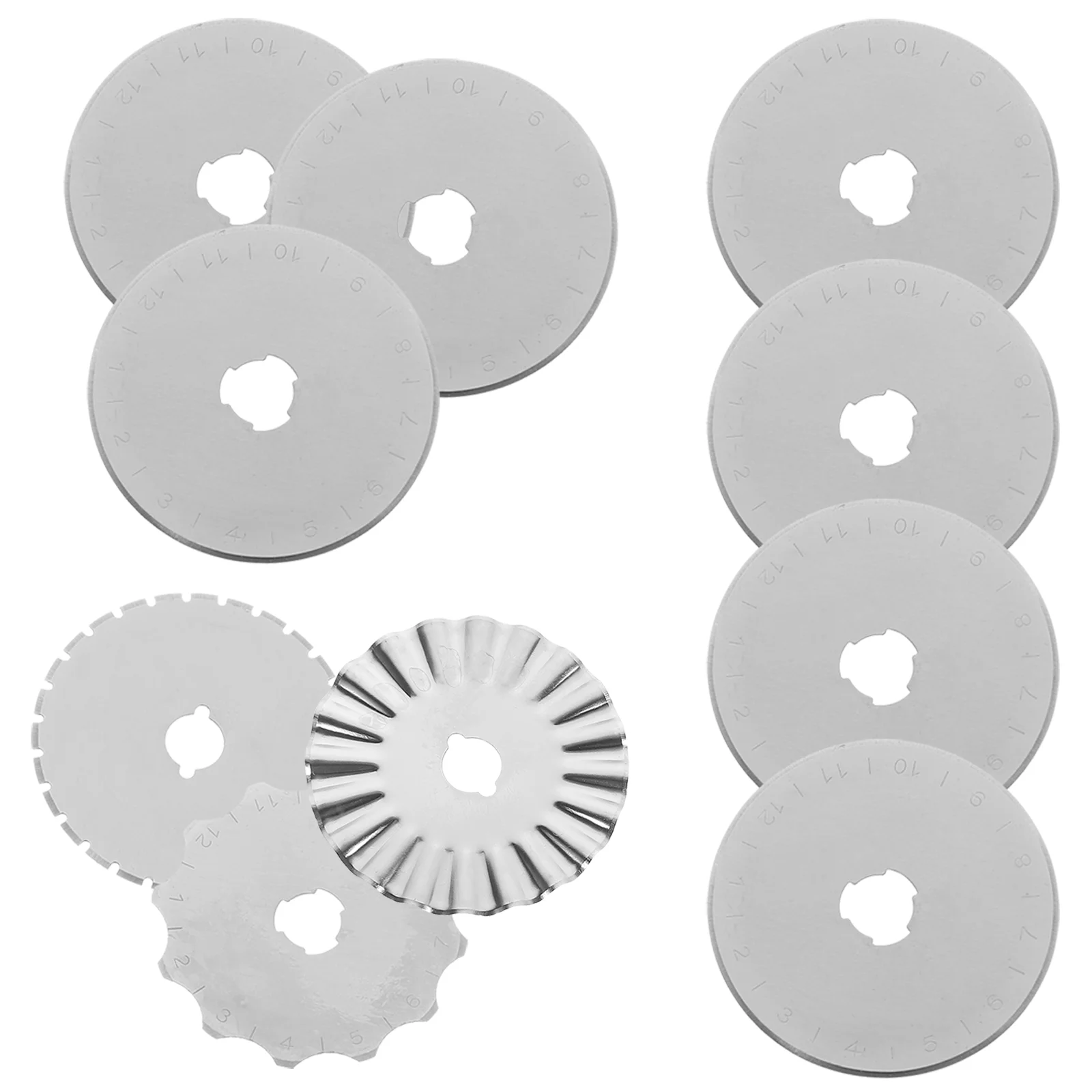 

10Pcs Replacement Blades Fabric Cutting Tool Rotary Parts (Silver)