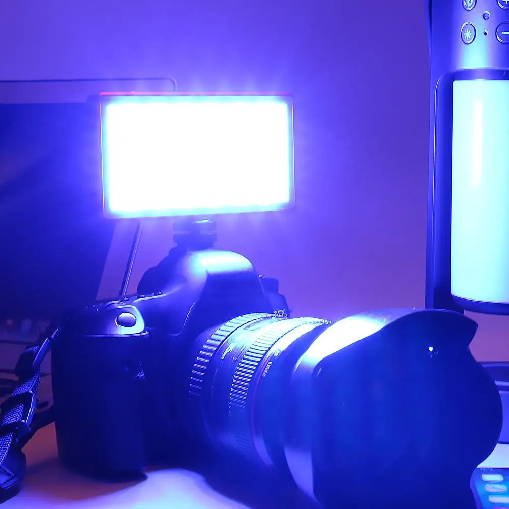 

Диммируемый светодиодный светильник 2500K-7000K 10W Vlog Vedio, панель, заполняющая лампа 360 цветов RGB, светодиодный светильник для камеры, принадлежно...