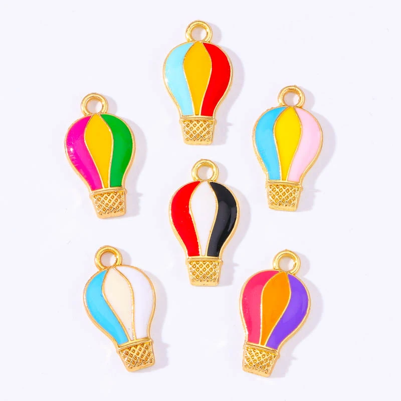 

10Pcs 10*18Mm Rainbow Colour Enamel Earrings Pendant Diy Necklace Bracelet Accessories Charms For Jewellery Making Finding Craft