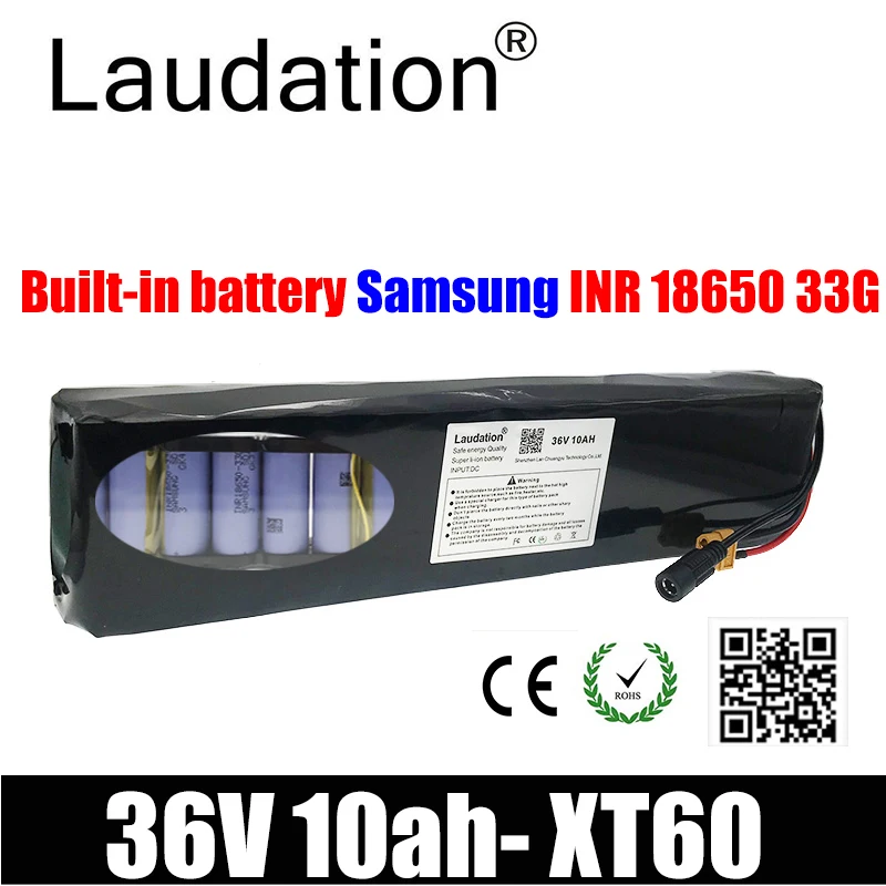 

Laudation 36V 10ah Battery Pack 18650 10S 3P 42V 10000mah With 15 BMS XT60 For Electric Bicycles, Scooters, Etc. 350W500W Motors