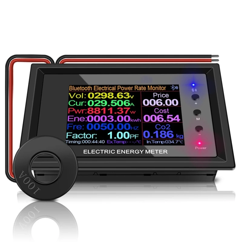 

AT24C 100A 2.4Inch Digital Voltmeter Meters Indicator Power Energy Ammeter Current Amps Volt Wattmeter Tester Detector