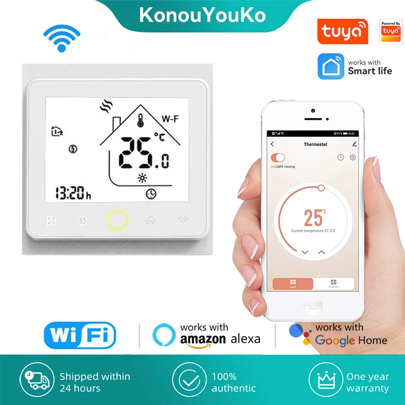 

Tuya WiFi Smart Thermostat Electric Floor Heating Temperature Controller Water Electric Warm Works with Alexa Google Smart Home