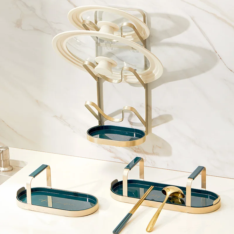 

Kitchen Organizer Pot Lid Rack Spoon Holder Pot Lid Shelf Cooking Dish Rack Pan Cover Stand Kitchen Accessories Stainless Steel