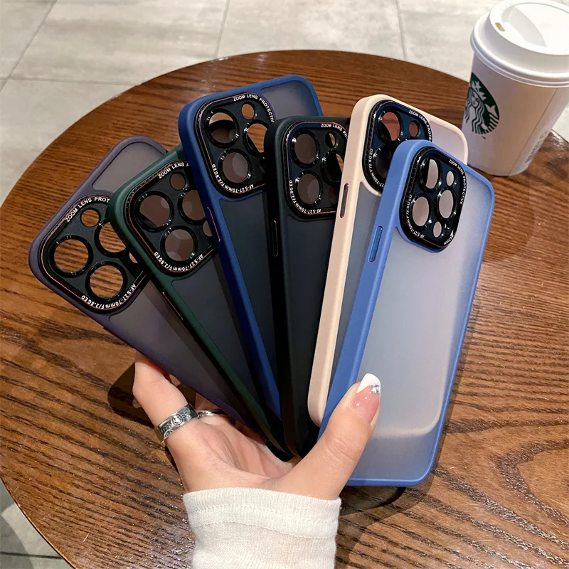 

Tiktok Internet Celebrity Trendy Case For iPhone 14 Plus 13 12 Pro Max 11 Skin Feel Cover Metal Cameras Ring Lens Holes cutout