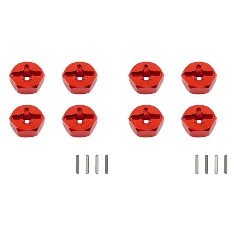 

2Set For Wltoys A959 A959-B A969 K929 1/18 7Mm To 12Mm Metal Combiner Wheel Hub Hex Adapter,Red