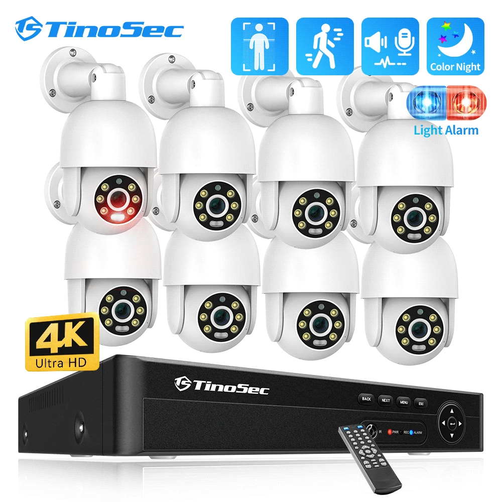 IP-камера видеонаблюдения TinoSec H.265 8 каналов 4 к POE МП |