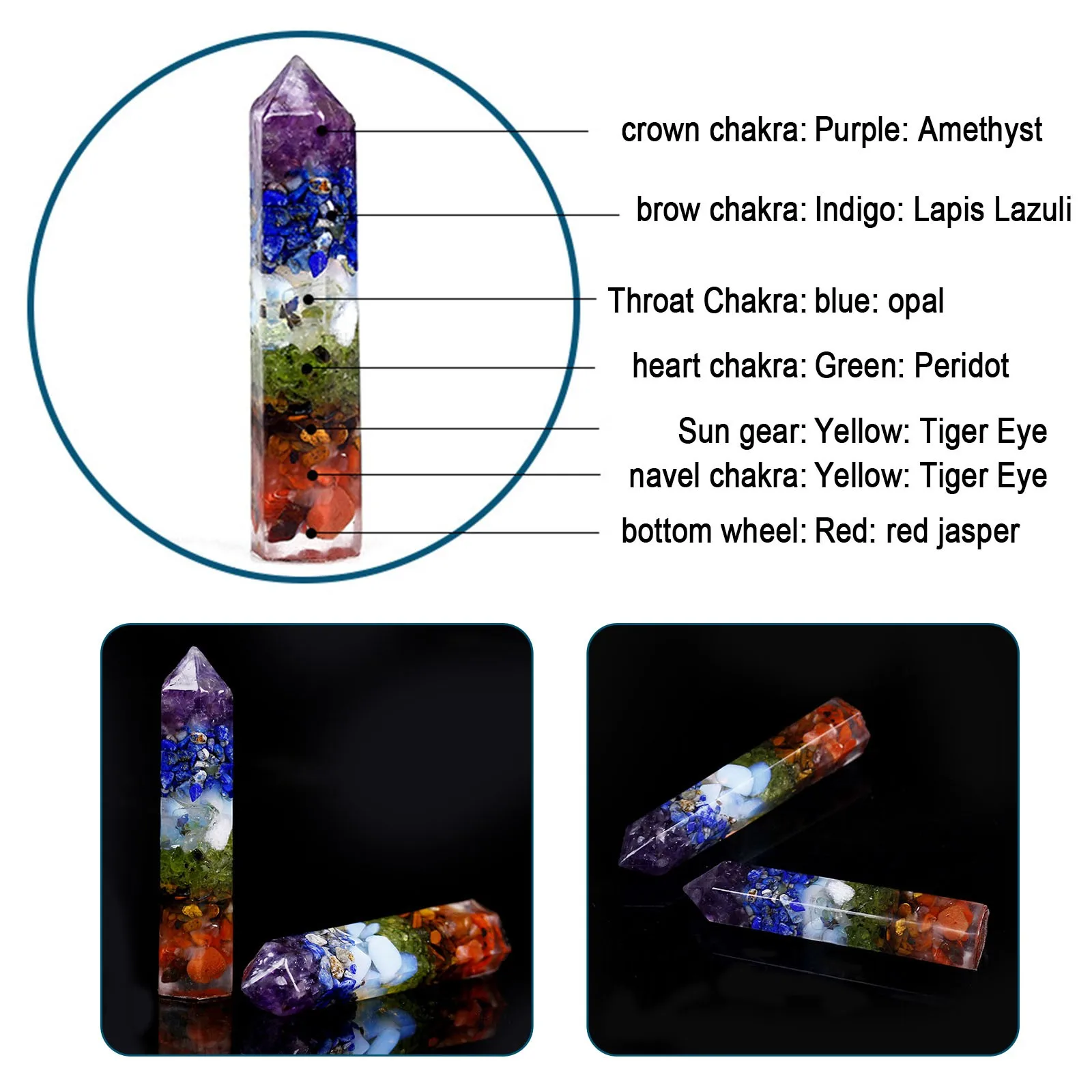 Csja чакра природный гравий декоративная Шестигранная стойка 7 5 см гранёная Призма