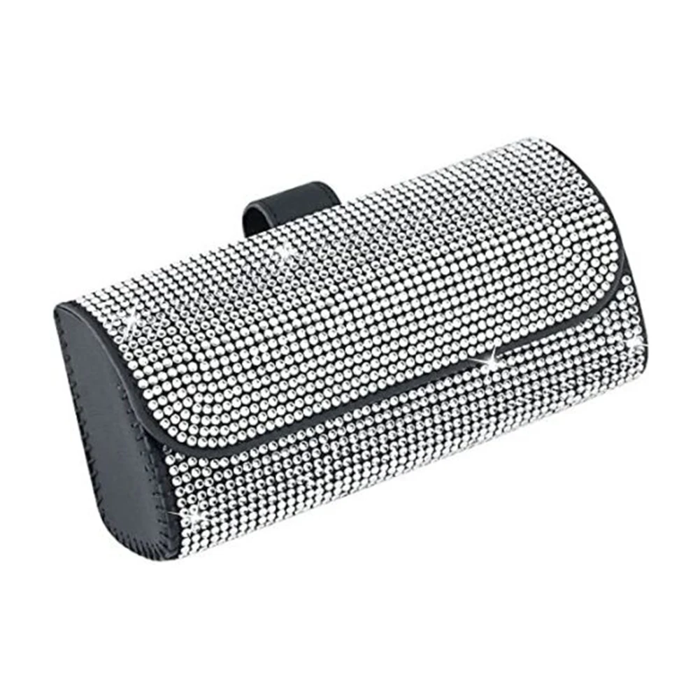 

Car Sunglasses Glasses Bling Case Holder Box Sun Visor Eye Card Holder Clip Storage For Car Visors Interior Holders Equippments