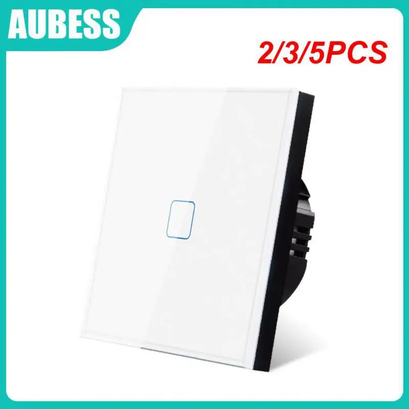 

2/3/5PCS Wall Light Switch Touch Light Switch Waterproof High-quality Glass Panel Switch Led Indicator Smart Home 1/2/3gang