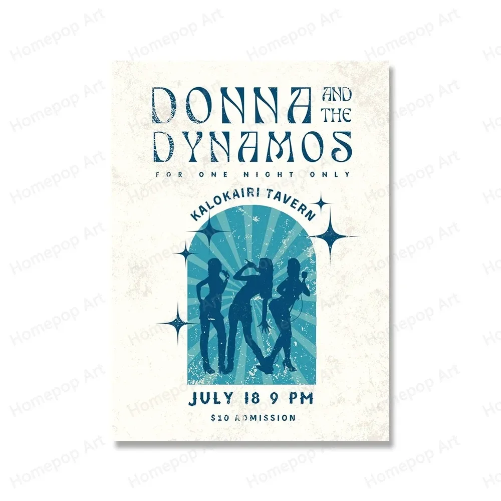 

Классический музыкальный постер Донна и Динамоса Mamma Mia в стиле ретро, картина на холсте, настенное искусство, домашний декор