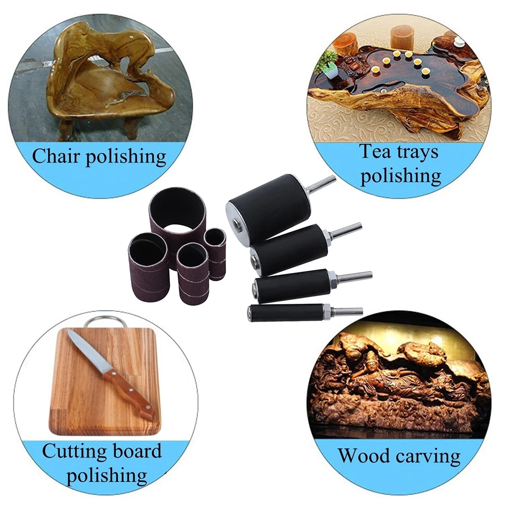 

16pcs Carpenter Polish Grind Gem Stone Sander Rotary Sanding Drum Roll Hand Tool