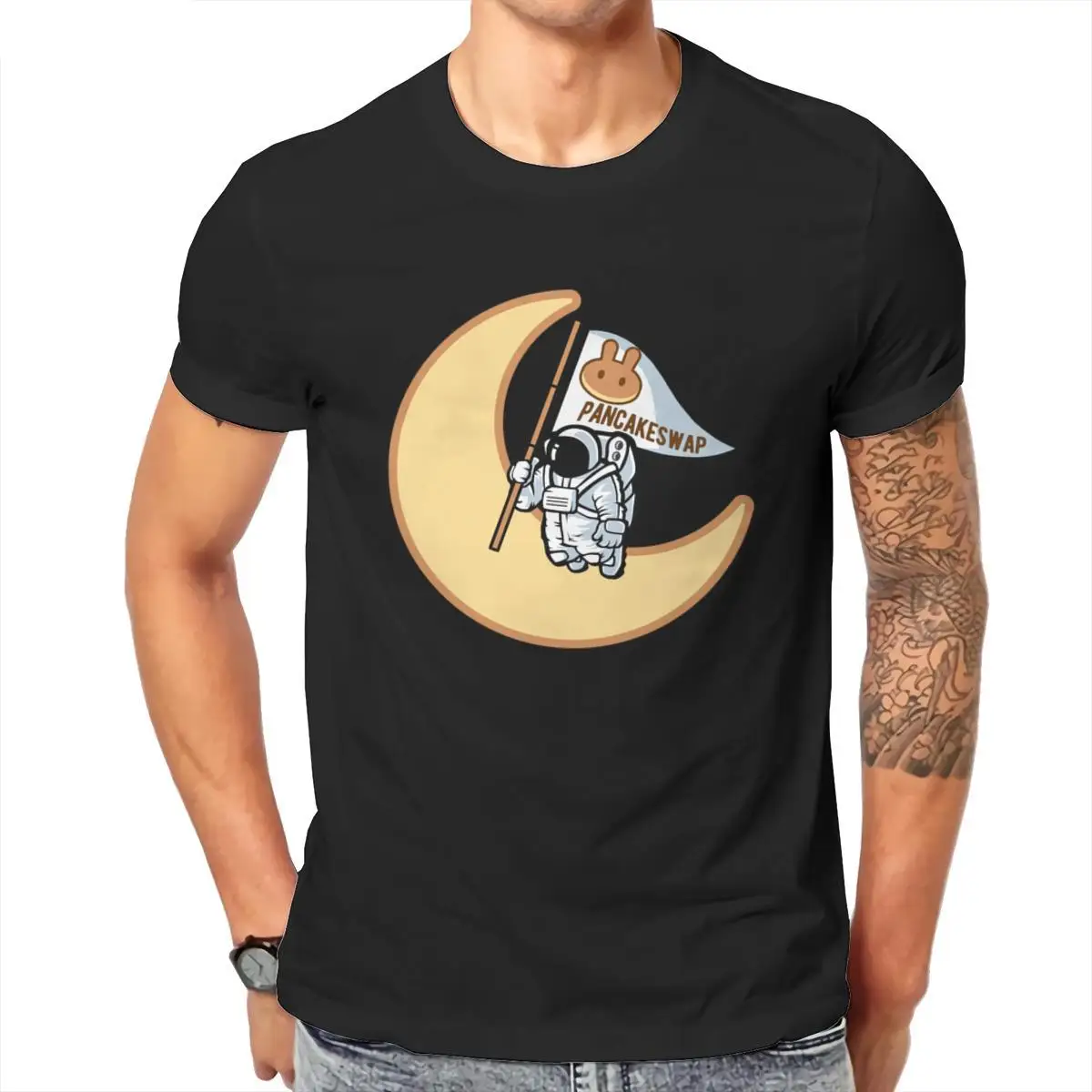 

Wholesale PancakeSwap to the Moon - gift for crypto investor Mens Ringer T-Shirt Games Gothic JapaneseStyle Men Clothing 96646
