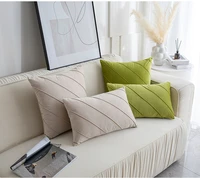 solid color velvet pleated cushion cover twill square rectangle pillowslip home car lumbar pillowcase decorative pillow for sofa